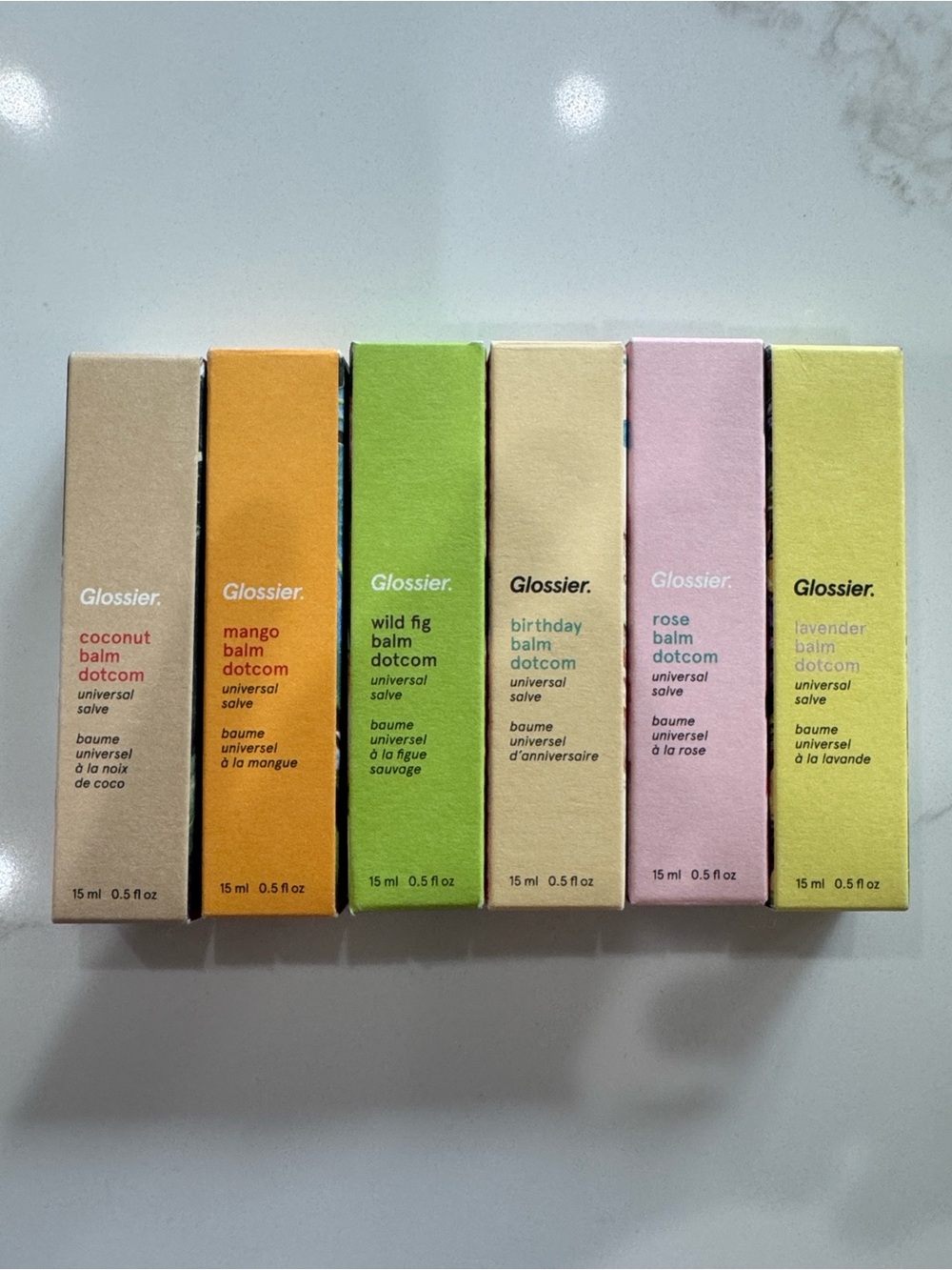 NEW Glossier Balm Dotcom Bundle | 6 Lip Balms | Sealed | Coconut, Mango, Rose +